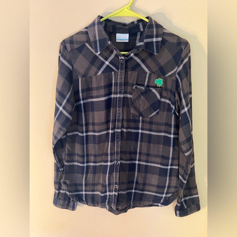 GRUNGE CABIN STYLE Columbia Plaid Shirt - Navy and Gray